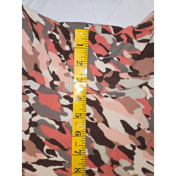 Zac & Rachel Mock Neck Knotted Top Women 2X Orange Multicolor - Picture 6 of 8